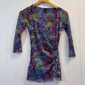 Saks Fifth Avenue BLACK Y2K Festival Snakeskin Print Top Size M Mob Wife Western